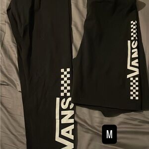 Vans Black Leggings and shorts with White Logo